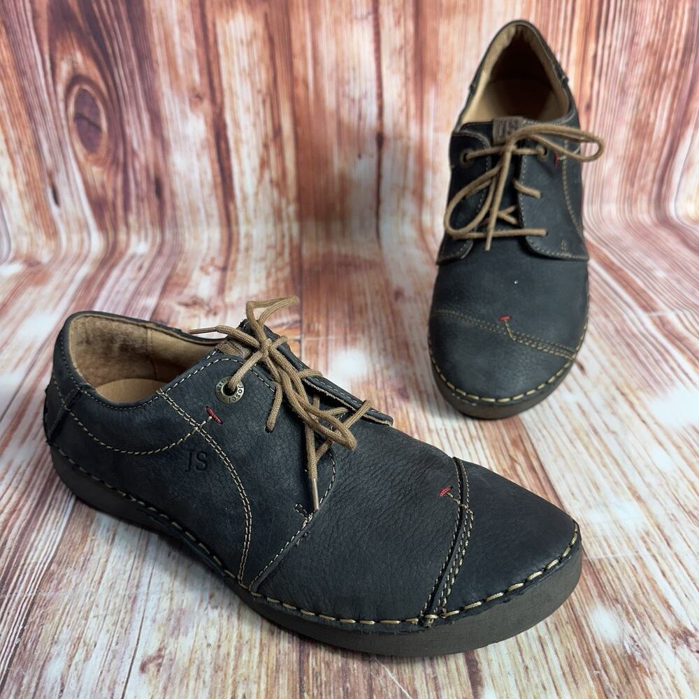 Josef Seibel FERGEY 20 Size EU 40 US 9-9.5 Titan Leather Oxford Sneakers Shoes